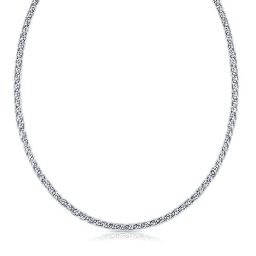 Sterling Silver Twisted Rope Snake Chain Necklace