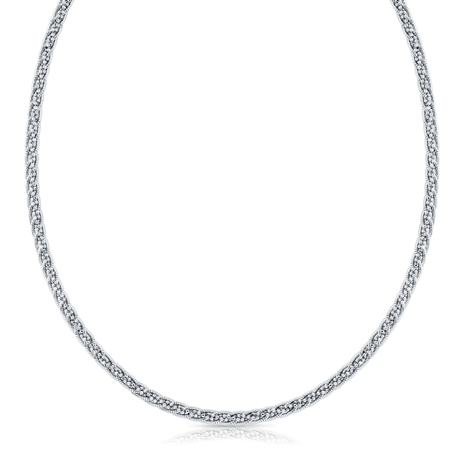 Sterling Silver Twisted Rope Snake Chain Necklace