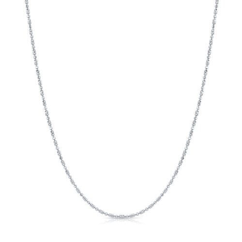 Sterling Silver Diamond-Cut Bead Chain Necklace
