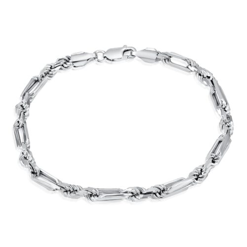 925 Sterling Silver Figarope Milano Italian Bracelet