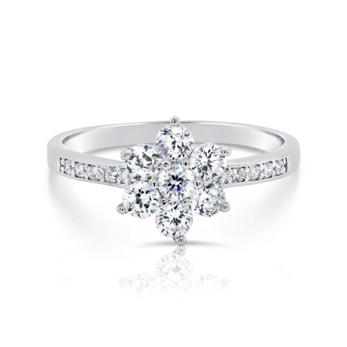 CZ Flower Ring in Sterling Silver