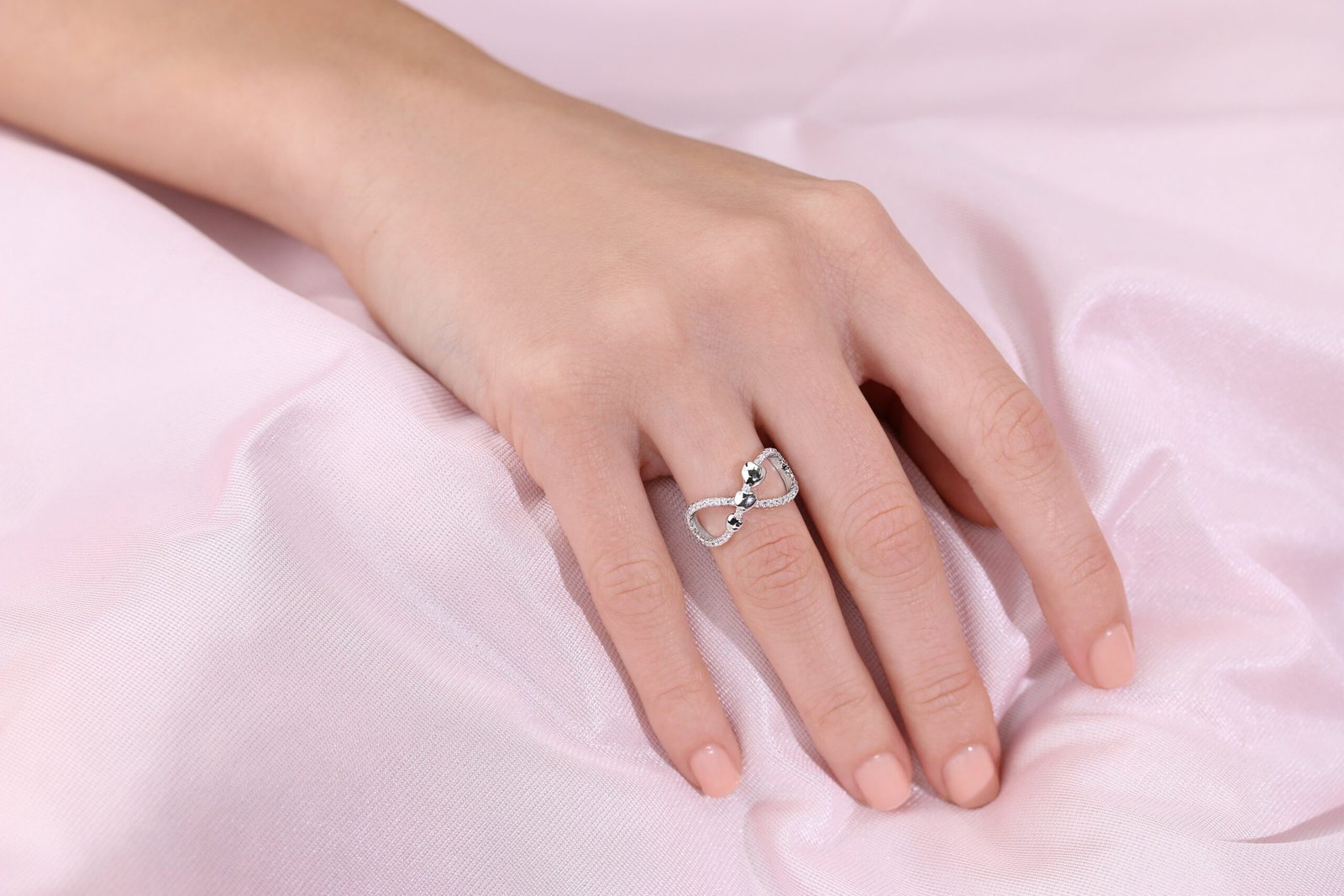 CZ Infinity Triple Heart Ring in Sterling Silver - Image 3