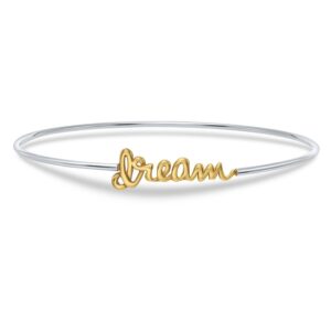 Sterling Silver "Dream" Script Bangle Bracelet