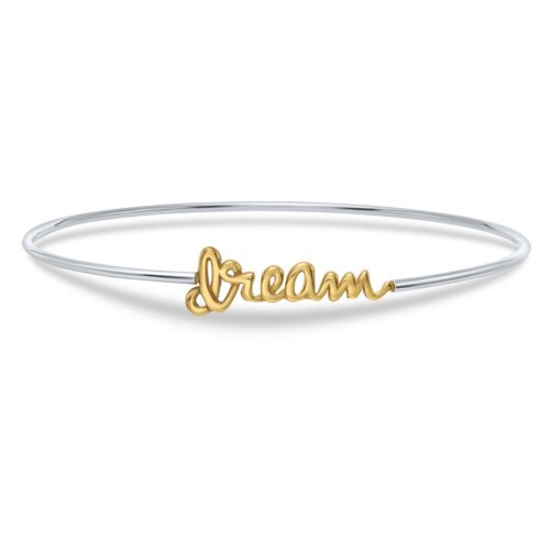 Sterling Silver "Dream" Script Bangle Bracelet